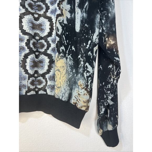 Cabi x Small Snakeskin Sheer Pullover Dressed Up Blouse Phyton #572 Size XS - Picture 2 of 8